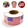 250pcs /Roll  1.22 x 2 Inch American Flag Sticker Self-adhesive Decorative Sticker