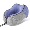 Colorblocking Ice Silk Memory Foam U-Shaped Pillow Portable Napping Neck Care Pillow