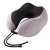 Knitted Cotton U-Shaped Memory Foam Pillow Portable Travel Neck Care Pillow