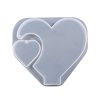 DIY Glue Double Heart-Shaped Hanging Photo Frame Display Stand Silicone Mold