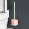 Cute Cartoon Toilet Brush Bathroom Cornerless Wall Mounted With Base Cleaning Brush