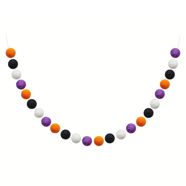 2m Halloween Felt Ball Pendant Horror Atmosphere Wool Ball Decoration