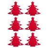 6pcs /Pack Christmas Decorations Christmas Tree Shape Knife and Fork Sleeve Tableware Bag