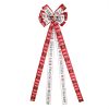 Christmas Tree Top Decoration Bow Imitation Linen Double-layer Bow Pendant
