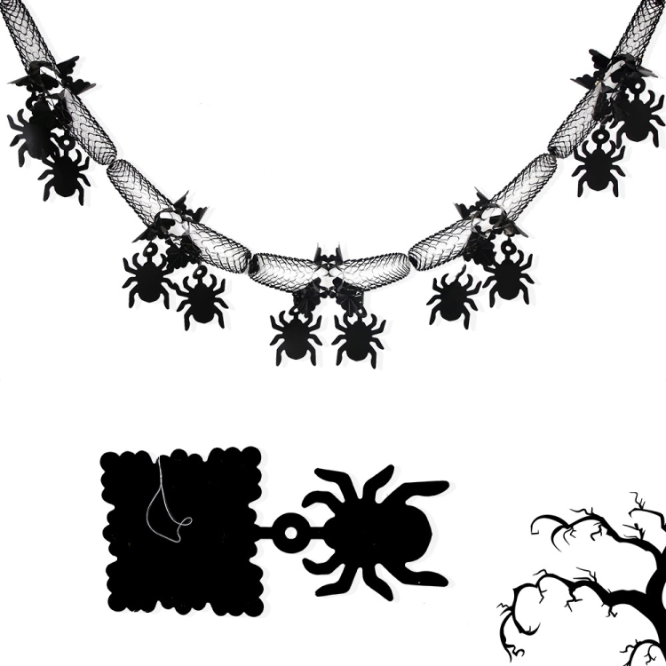 3m Halloween Honeycomb Garland Pendant Spider Bat Party Flag Scene Layout Props