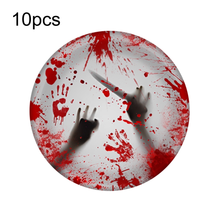 10pcs Halloween Disposable Blood Handprint Tableware Horror Party Decoration