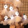 Halloween Fabric Ghost String Lights LED Scary Ghost Festival Indoor Decoration Ambient Lamp