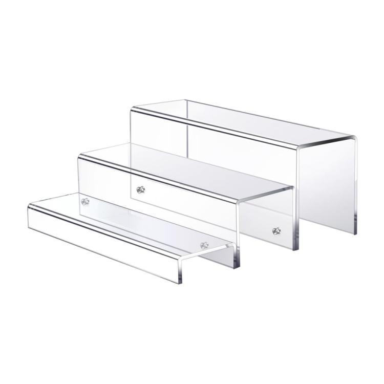 Acrylic 3 Layer Wine Cabinet Bottle Rack For Bar Figurine Display