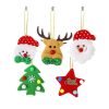 Christmas Tree Pendant Cartoon Santa Claus Elk Snowman Pentagram Plush Dolls Hanging Ornaments