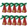 10pcs Christmas Candy Boxes Triangle New Year Party Xmas Gift Paper Packaging Box
