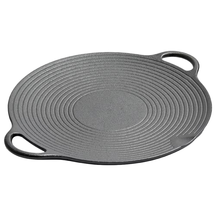 Cast Iron Threaded Grill Pan Outdoor Non-Stick Frying Pan Uncoated Teppanyaki Pot