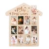 Wooden Newborn Baby Milestone Memorial Photo Frame Baby Stand Monthly Plaque Craft Ornament