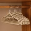 10pcs /Pack 41cm Flocking Clothes Hanger Non-Slip Traceless Clothing Rack Hook