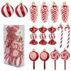 15pcs /Set Christmas Tree Ornaments Lollipops Swirls Painted Candies