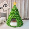 Christmas Tree Cat Nest Handmade DIY Yarn Material Kit Woolen Winter Warm Dog Kennel