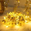 LED Artificial Golden Leaf Vine Light String For Christmas Holiday Decoration