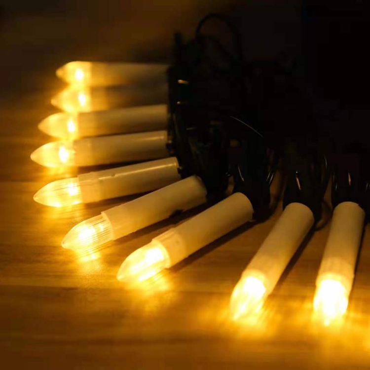 20LEDs Clip-on Candle Lights USB Power Supply for Xmas Tree Wedding Party Decor Warm White