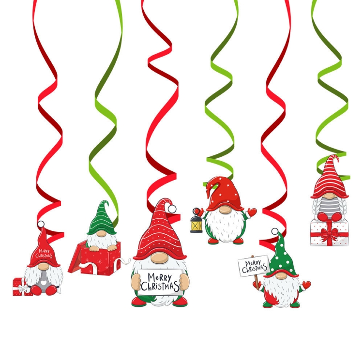 Christmas Cartoon Spiral Pendants Party Scene Decorations