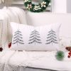 Christmas Tree Embroidery Pillowcase Holiday Decoration Cushion Cover, Pillow Core Not Included