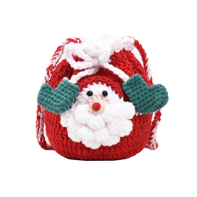 Christmas Finished Bag Santa Claus Woolen Knitting Bag