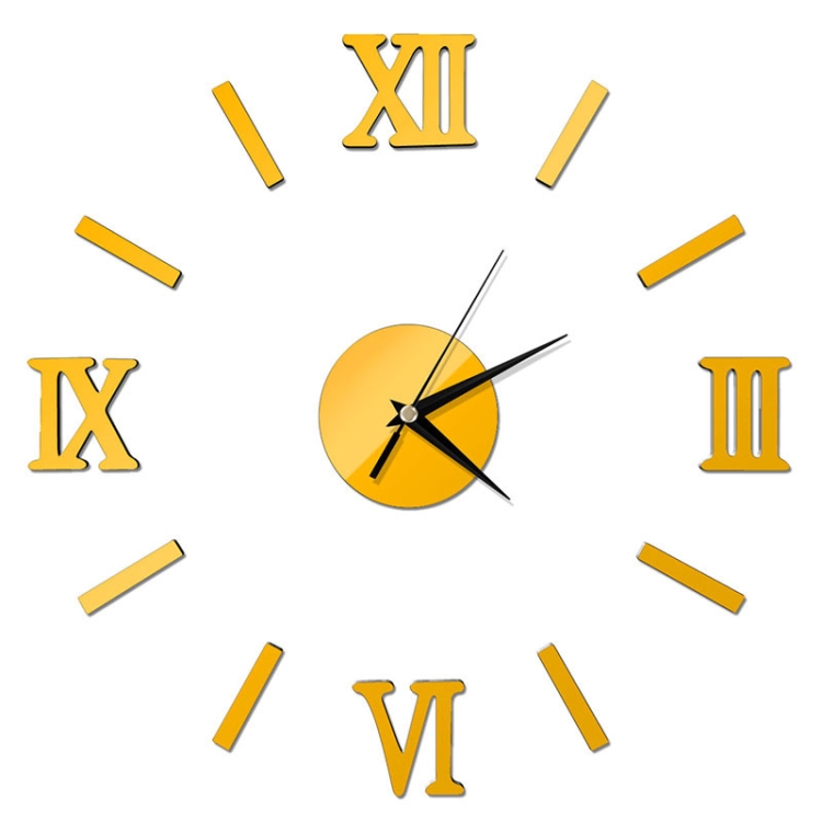 Modern DIY Indoor Roman Wall Clock Mirror Effect 3D Wall Sticker