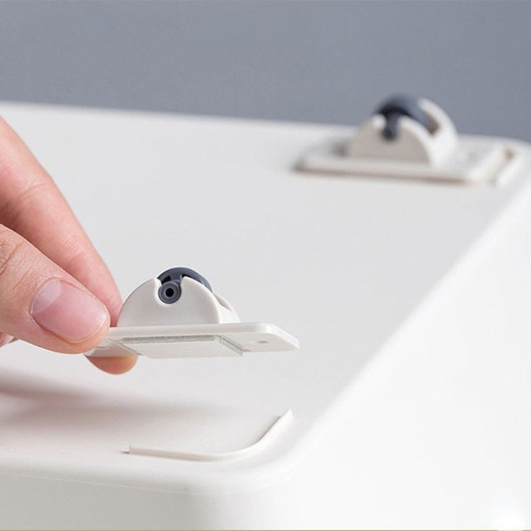 4 PCS Storage Box Pulley Storage Box Roller Trash Pulley Adhesive Wheels