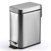 Household Stainless Steel Foot Pedal Small Rectangular Trash Can
