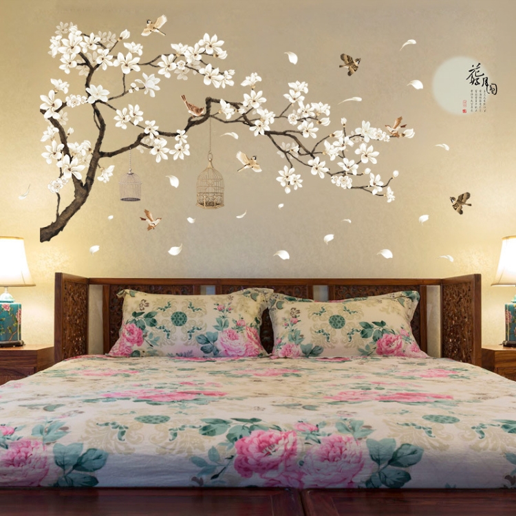 2 PCS/Set DIY Tree Birds Flower Home Decor Wall Stickers