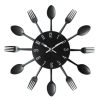 Cutlery Metal Kitchen Wall Clock Spoon Fork Creative Quartz Wall Mounted Clocks Modern Design Decorative Horloge