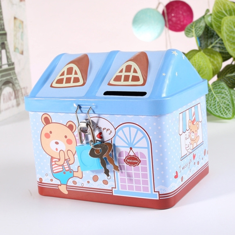Children Cartoon Saving Small Coin Storage House Piggy Bank