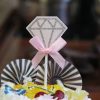 5 Packs Diamond Cake Birthday Inserted Card Wedding Party Dessert Table Decoration Supplies