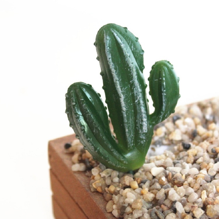 2 PCS Artificial Mini Cactus Garden Landscape Home Office Decoration