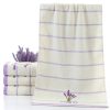 Pure Cotton Thicken Stripe Face Towels Lavender Pattern Absorbent Face Towels