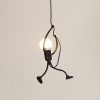 Nordic Modern Pendant Light Black Metal E27 Bulb Villain Modeling LED Lamp Restaurant Bedroom Living Room