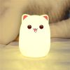 Color Change Cat Shape USB Rechargeable LED Silicone Soft Nightlight