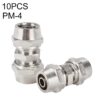 PM-4 LAIZE 2pcsNickel Plated Copper Straight Pneumatic Quick Connector