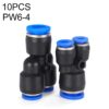 PW16-12 LAIZE 2pcs Plastic Y-type Tee Reducing Pneumatic Quick Fitting Connector