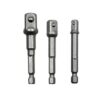 3 PCS/Set Socket Bit Extension Bar Hex Shank Adapter Drill Nut Driver Power Drill Bit(1/4, 3/8, 1/2 inch), Length:65-73mm