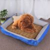 Dog Bone Pattern Big Soft Warm Kennel Pet Dog Cat Mat Blanket, with Rattan Mat Size: M, 70×50×15cm