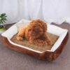 Dog Bone Pattern Big Soft Warm Kennel Pet Dog Cat Mat Blanket, with Rattan Mat Size: XS, 50×40×15cm
