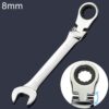8mm Dual-use Opening Plum Ratcheting Angled Wrench , Length: 13.8cm