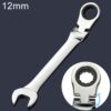 12mm Dual-use Opening Plum Ratcheting Angled Wrench , Length: 16.5cm