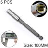 5 PCS 1/4 Electric Batch Head High Magnetism Connecting Rod Pistol Drill Extension Rod Sleeve Fast Turning Joint, Length: 100mm