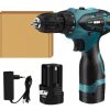 HILDA Electric Drill Cordless Screwdriver Lithium Battery Mini Drill Cordless Screwdriver Power Tools, EU Plug