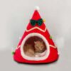 Three-dimensional Sponge Christmas Hat Shaped Pet Bed Nest Warmth Supplies