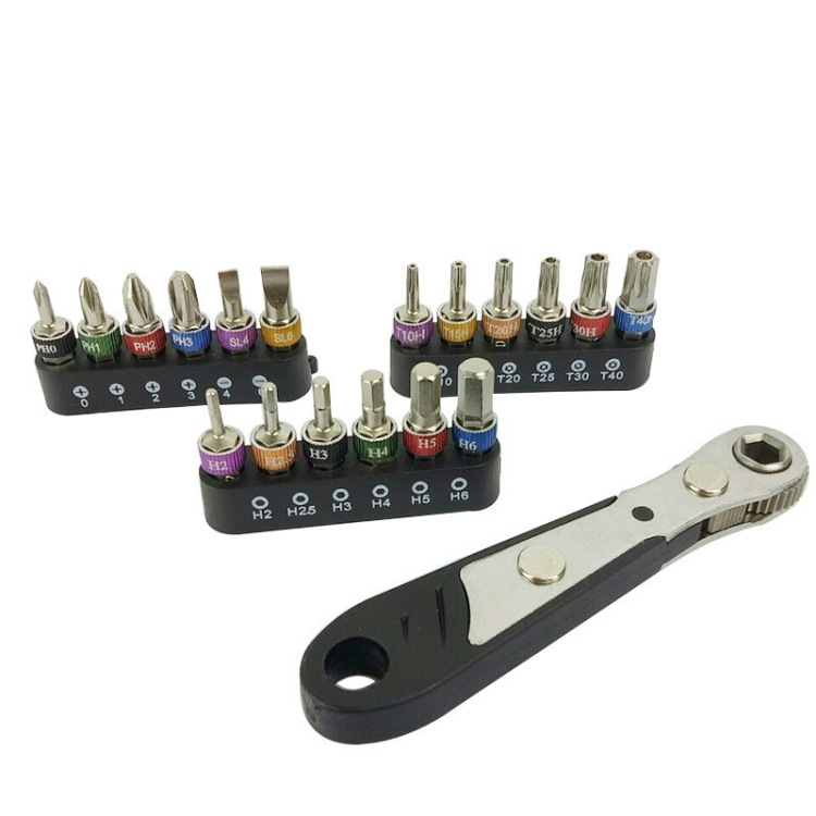19 In 1 1/4 Ratchet Wrench Bit Set Mini Bit Set Manual Wrench