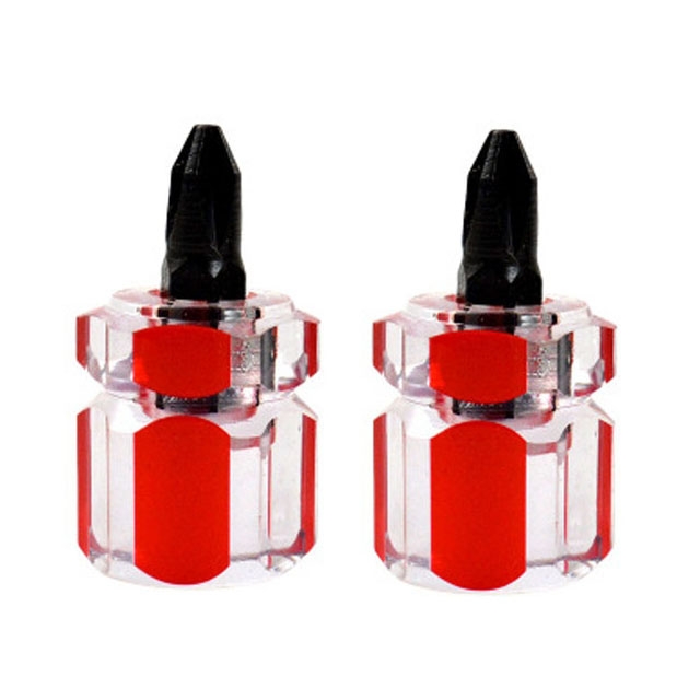 2 PCS Mini Portable Radish Head Screw Driver Transparent Handle Repair Hand Tools