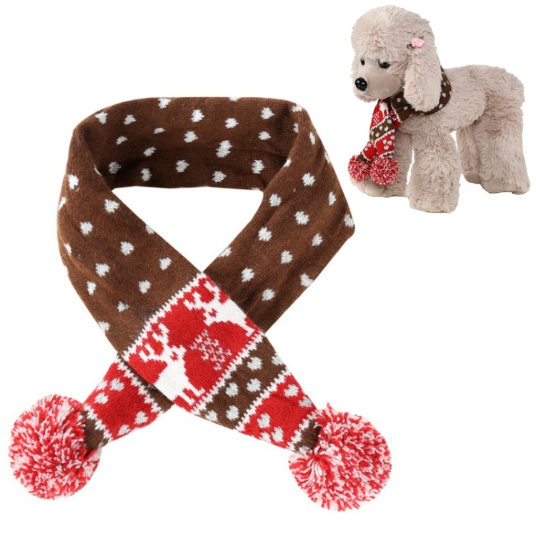 Christmas Pet Scarf Autumn And Winter Warm Elk Christmas Dog Scarf
