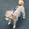 Dog Raincoat Four Foot Waterproof Transparent Reflective Poncho