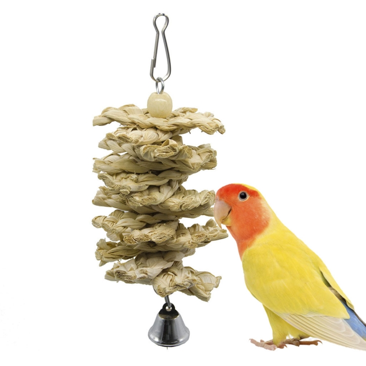 Parrot Toy Straw Corn Husk Skewers Bite Swing